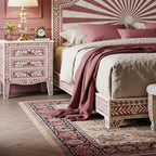 MoonRest Luxury Hand-Painted Wooden Bed & Nightstand Set