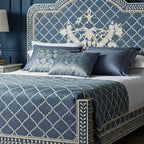 MoonRest Luxury Handcrafted Blue Bone Inlay King Bed