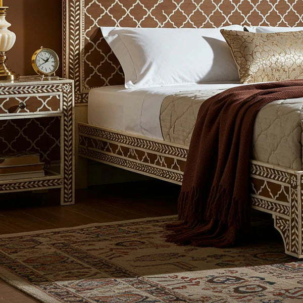MoonRest Luxury Handcrafted Bone Inlay Bed