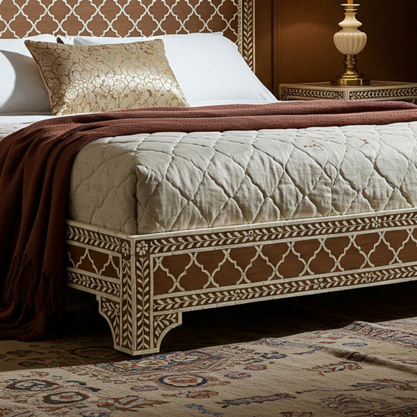 MoonRest Luxury Handcrafted Bone Inlay Bed
