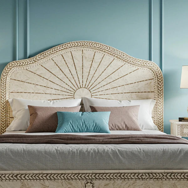 MoonRest Luxury Carved King Bed Frame with Matching Nightstands