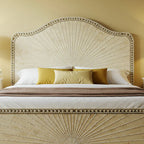 MoonRest Luxury Sunburst Carved Bed with Matching Nightstands
