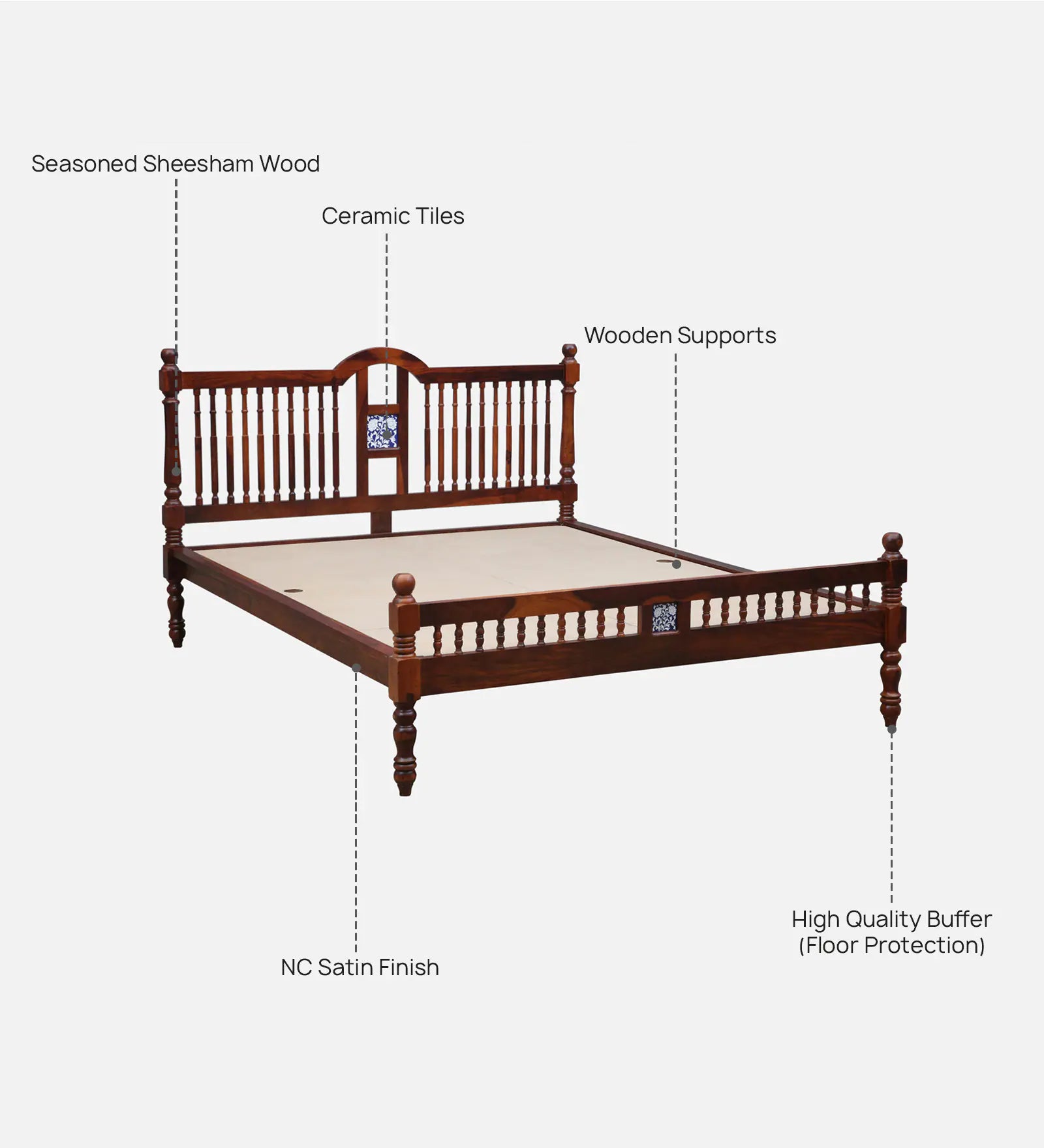 Royal Oak Solid Wood Bed