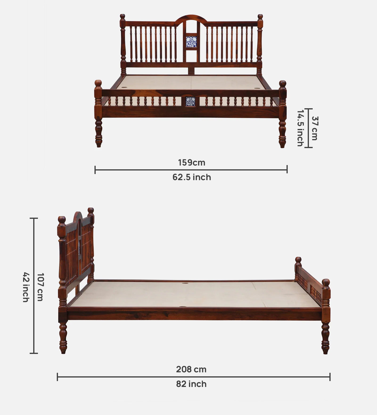 Royal Oak Solid Wood Bed
