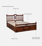 Traditional Indian Bed with Box Storage