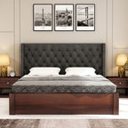 Bed Solid Wood Upholstered Bed With Hydraulic Storage