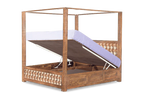 Solid Wood Luxury Poster Bed with Hydraulic Storage
