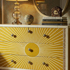 Woodoryn Sunburst Patterned Wooden Chest of Drawers