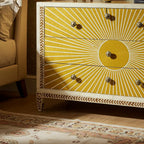 Woodoryn Sunburst Patterned Wooden Chest of Drawers