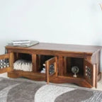 Glossaire Solid Wood Three Doors Bench Shoe Rack
