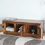 Glossaire Solid Wood Three Doors Bench Shoe Rack