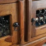 Glossaire Solid Wood Three Doors Bench Shoe Rack
