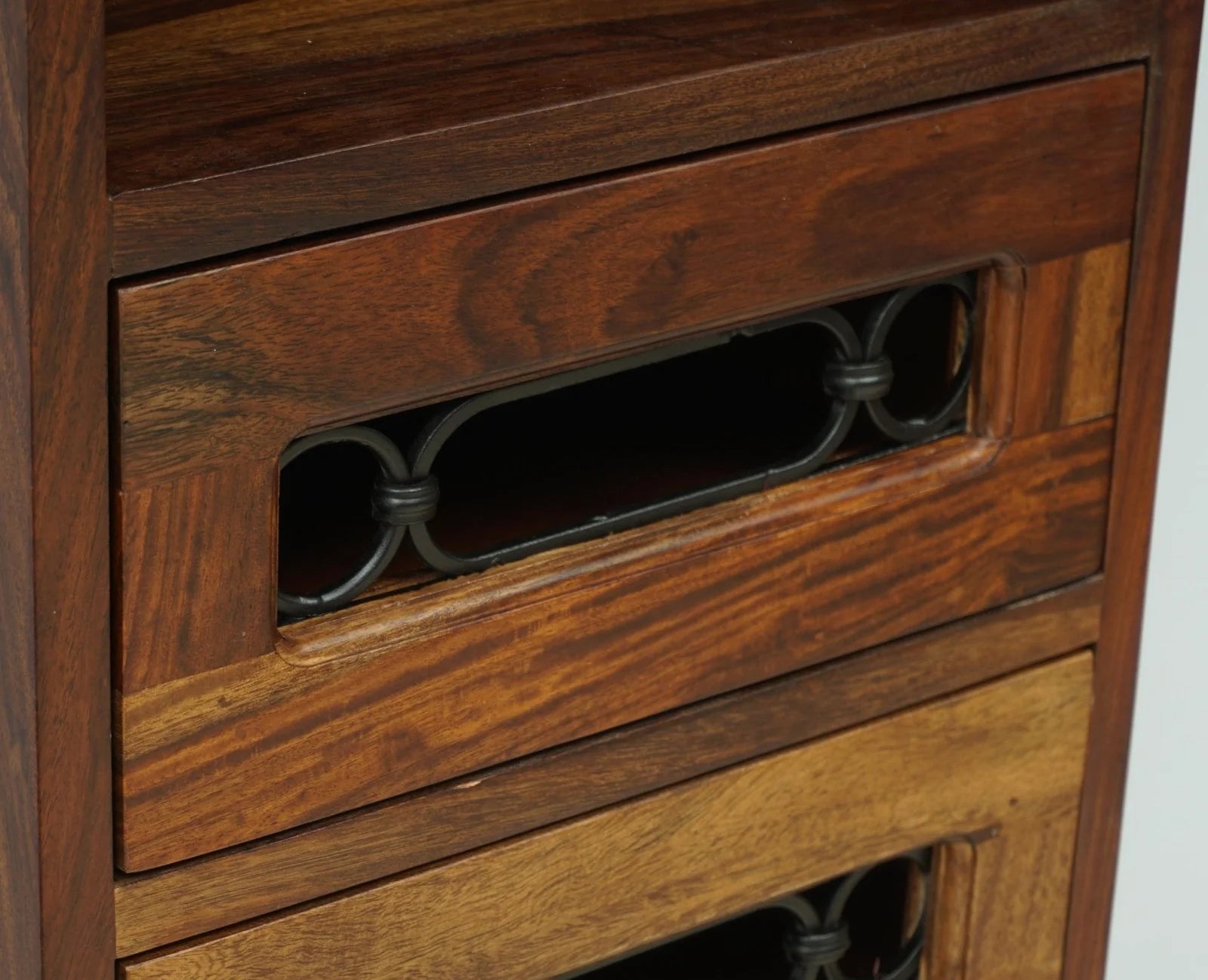 Pinewish Wooden Decor Wall Shelf with Two Drawers
