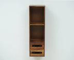 Pinewish Wooden Decor Wall Shelf with Two Drawers
