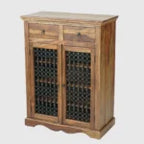 Zyngloss Wooden Two Door Shoe Rack