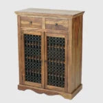 Zyngloss Wooden Two Door Shoe Rack