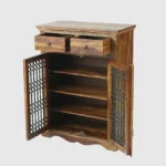 Zyngloss Wooden Two Door Shoe Rack