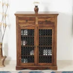 Zyngloss Wooden Two Door Shoe Rack