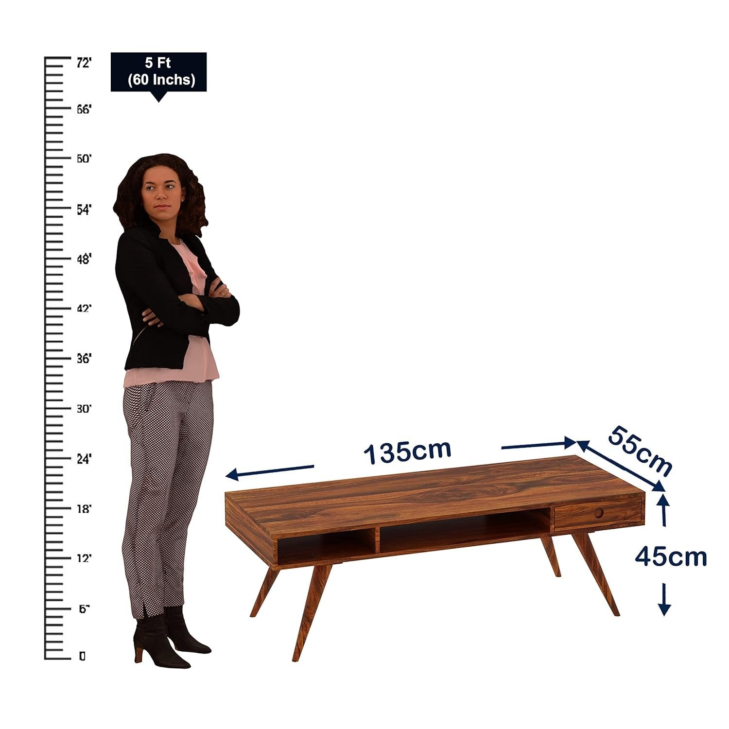 Latessa Solid Sheesham Wood Coffee Table