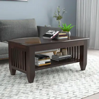 Quartz Sheesham Wood Coffee Table with Open Storage