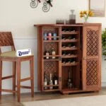 Cambrey Bar Cabinet Solid Wood Modern Style