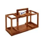 Solid Wood Basket Bar Trolley for Bed & Garden