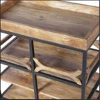 Barvio Solid Wood And Iron Bar Trolly