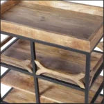Barvio Solid Wood And Iron Bar Trolly