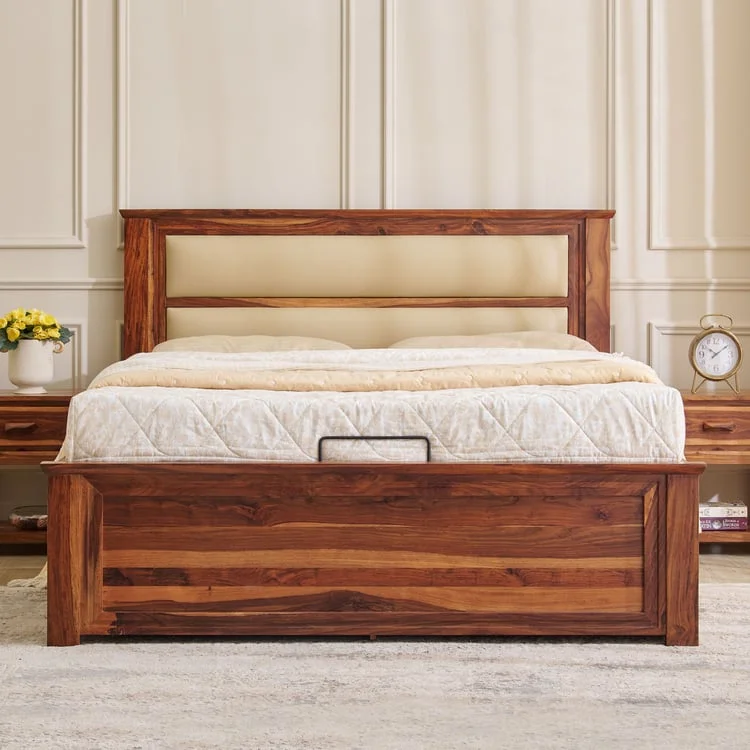 Bed Solid Wood Queen Bed with Hydraulic Storage