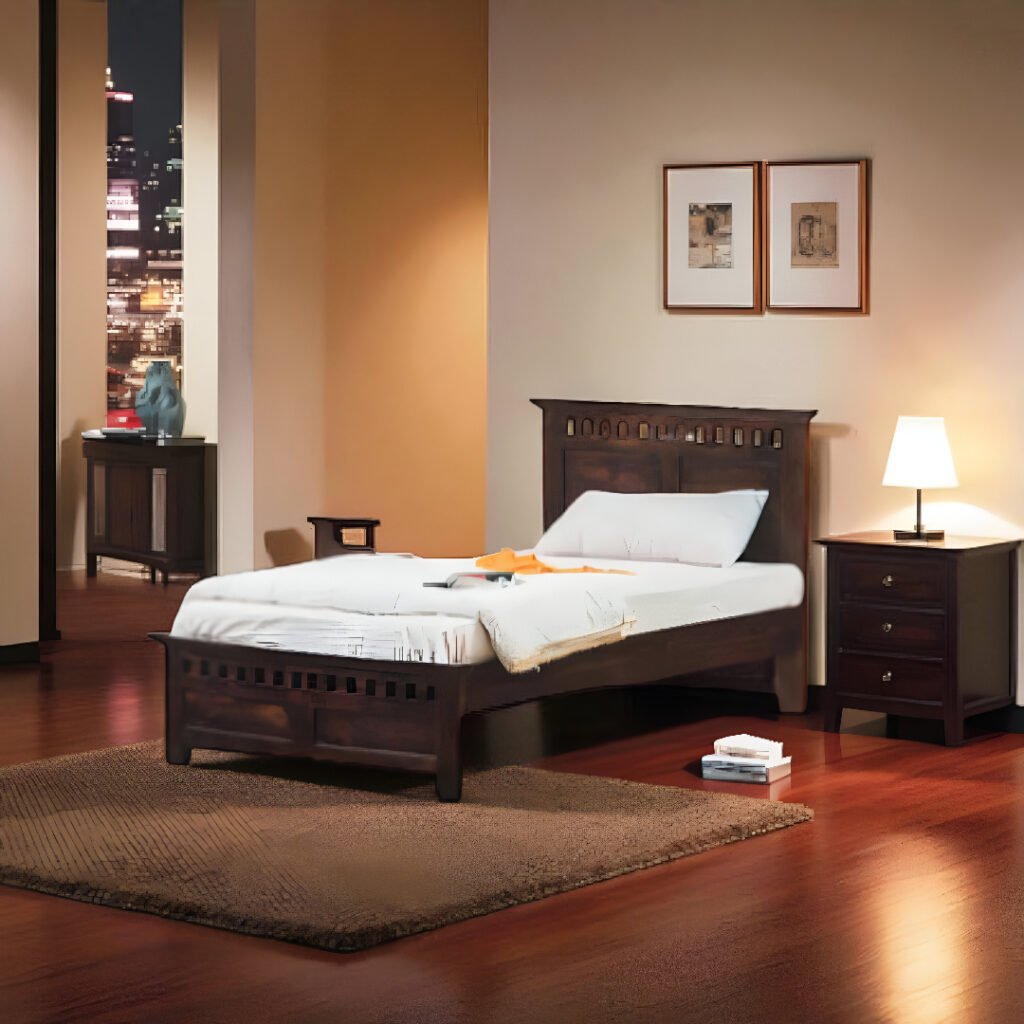 wooden bed