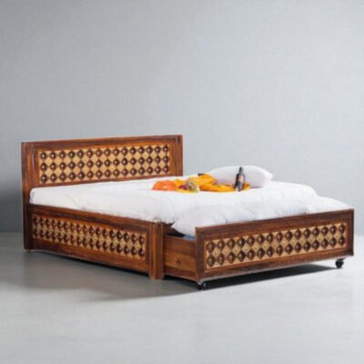 Solid Wood Brass Bed
