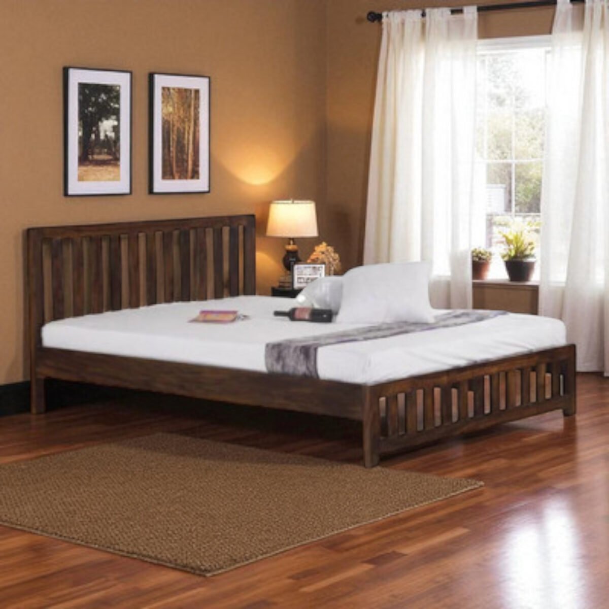 wooden bed