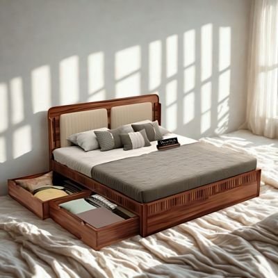 Lotus Premium Sheesham Wood Bed