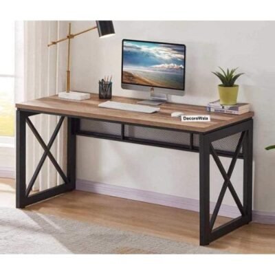 Wood and Metal Industrial Office Table
