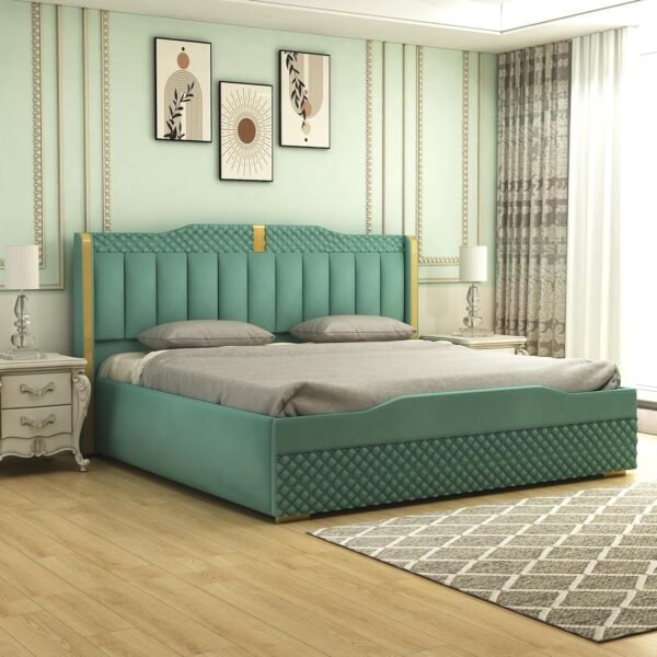 Decorewala Solid Wood Upholstered Bed with Box Storage | For Bedroom & Living Room